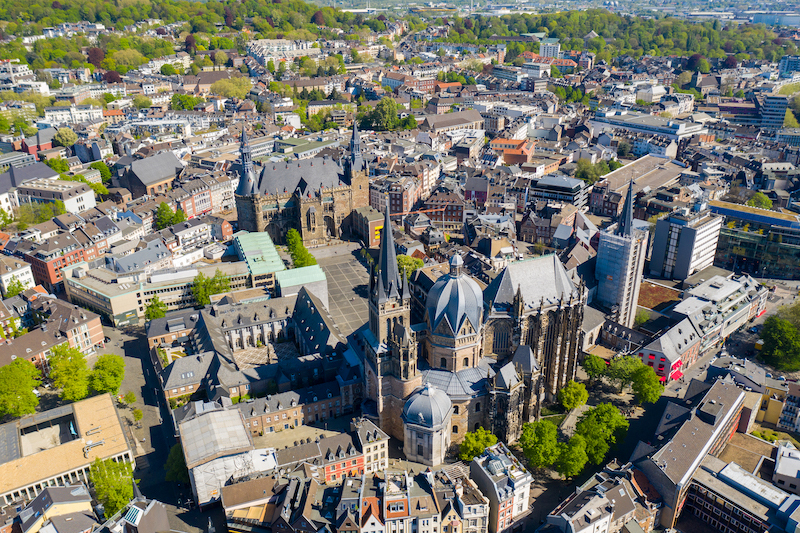 aachen, luftaufnahme, dom